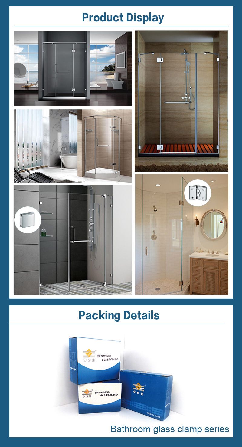 Stainless Steel Bathroom Glass Door Clamp in Shower Hinge Series (GBC-204)